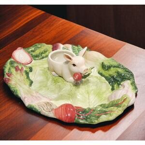Fitz and Floyd Classics French Market Pig Sectional Server 18" Long Great Shape